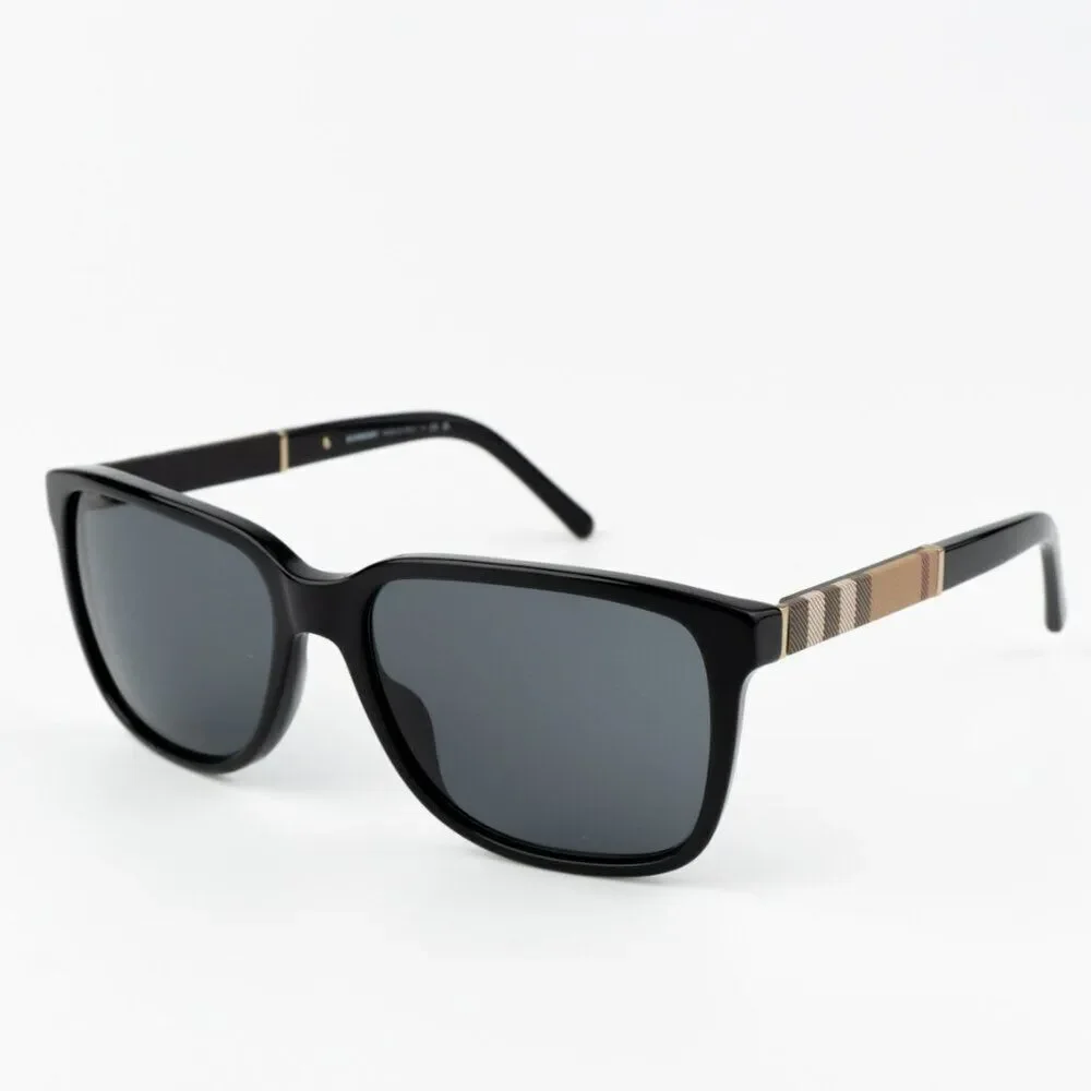 NEW Burberry BE4181 300187 Black Grey Square Unisex Sunglasses BE4181